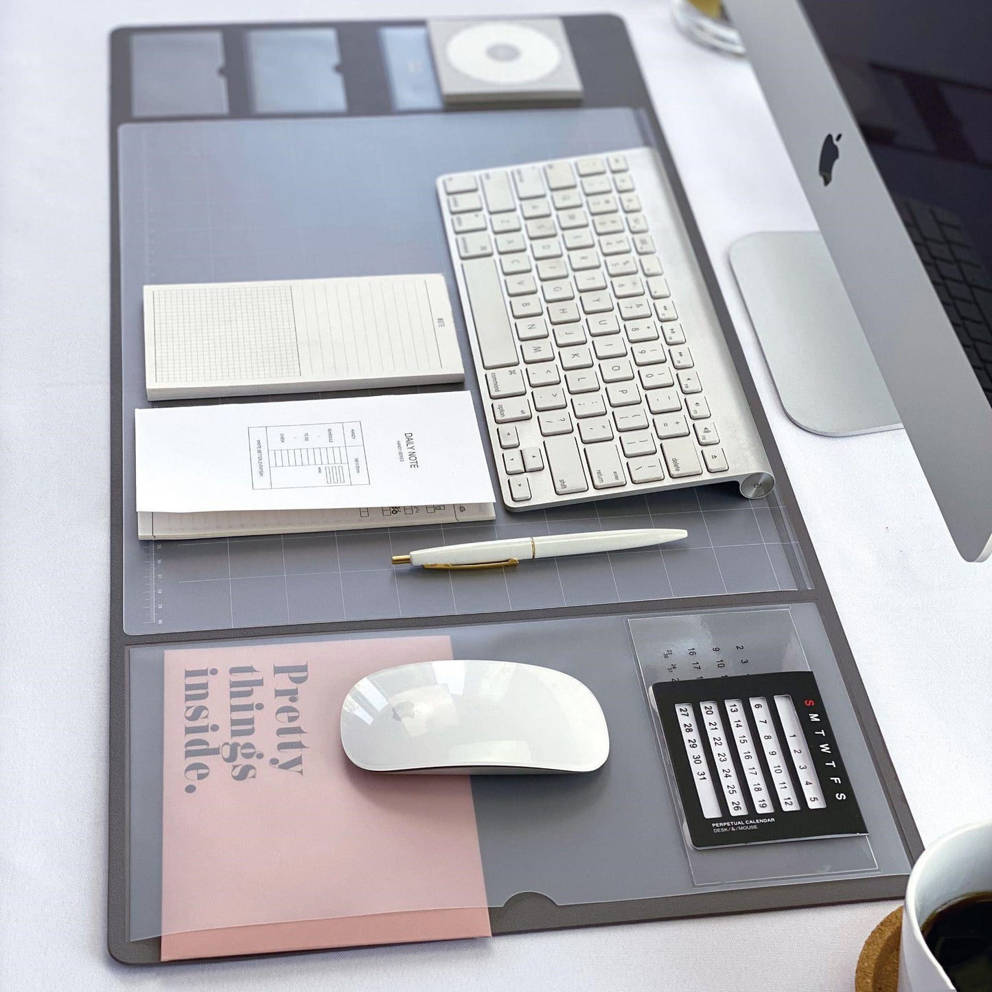 Retro Computer Desk Pad, Multifunction - Extra Large